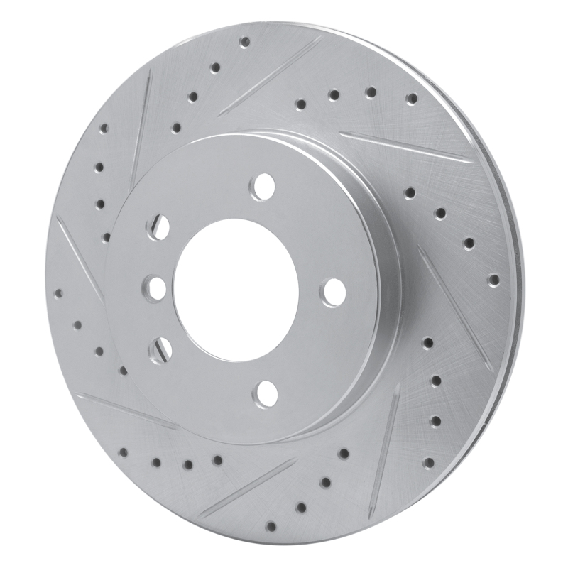 BMW 325CI Brake Rotor (1) - Front Left - R1 Concepts - Drilled & Slotted - Silver - `99-`08